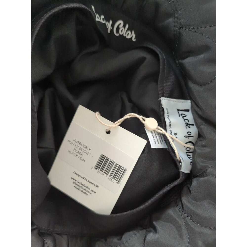 Lack of Color Puffer Bucket Hat -‎ Black - New - Small/Medium - Picture 4 of 5